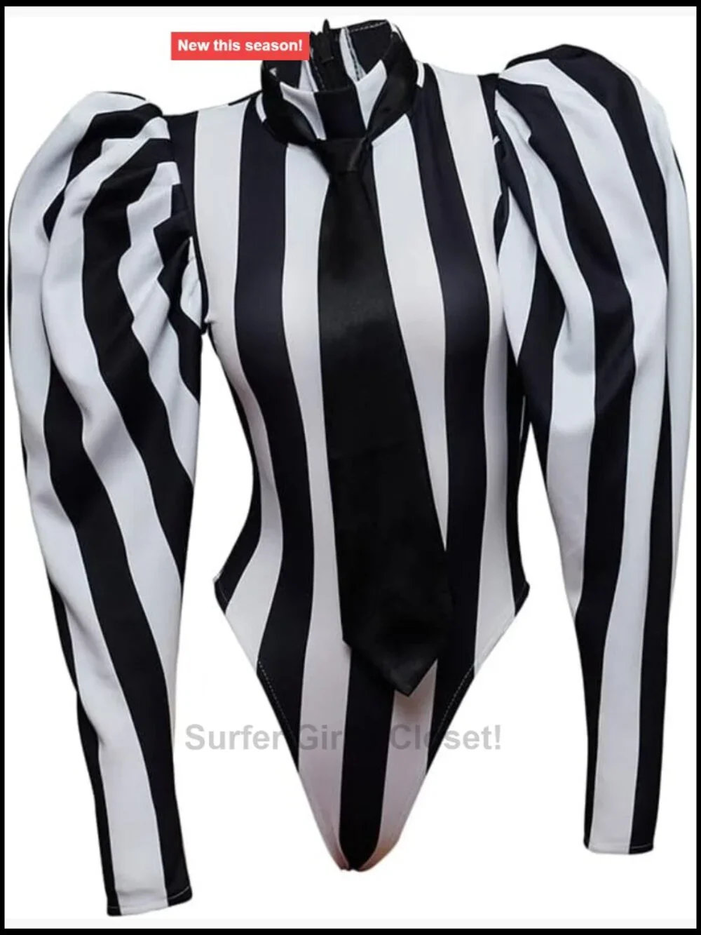 Willyacos Beetle Bombshell Costume Striped Bodysuit Halloween